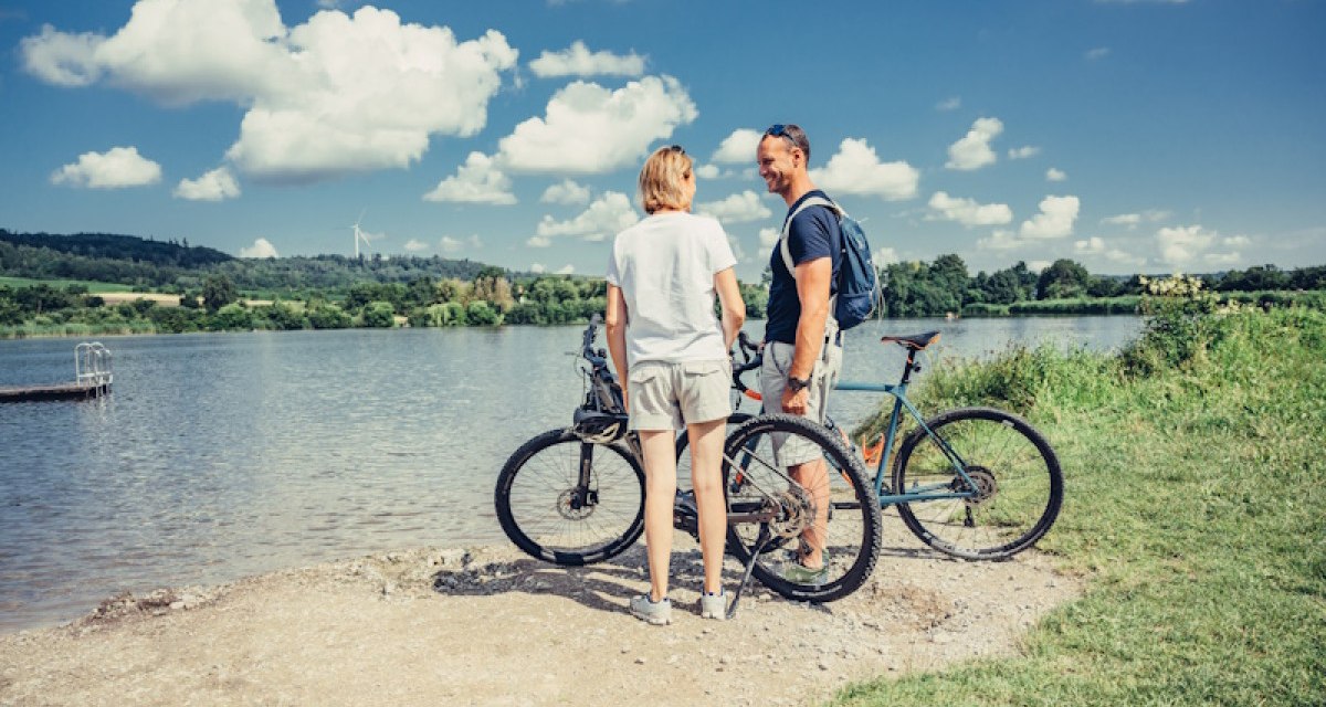 Radfahren am Starkholzbacher See, © Hohenlohe + Schwäbisch Hall Tourismus