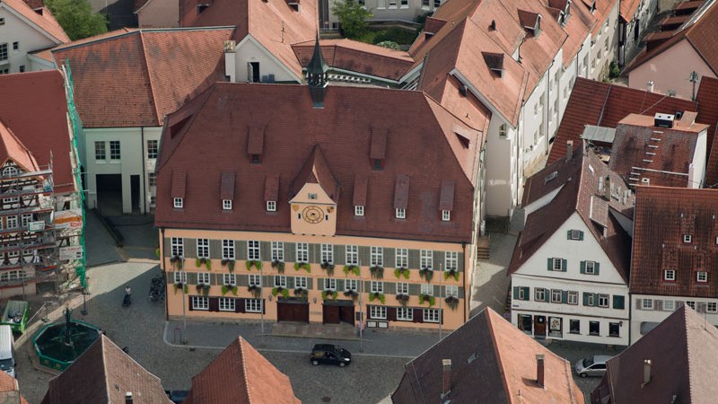 Historisches Rathaus Nürtingen - Luftaufnahme, © SMG