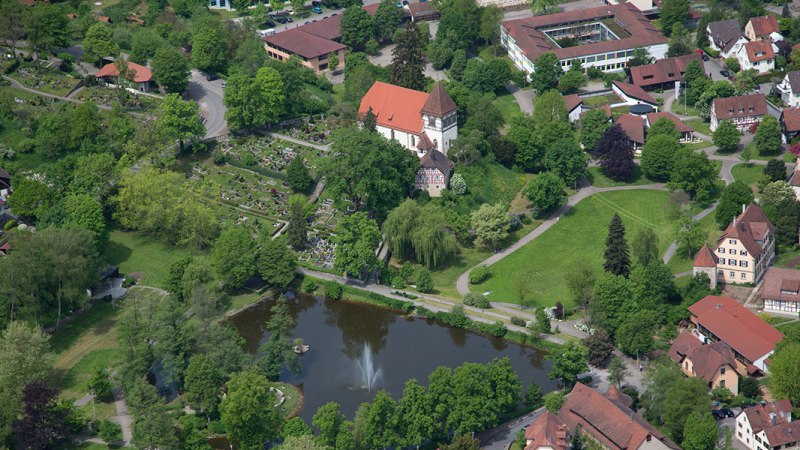 Blick auf Murrhardt und die Walterichskirche