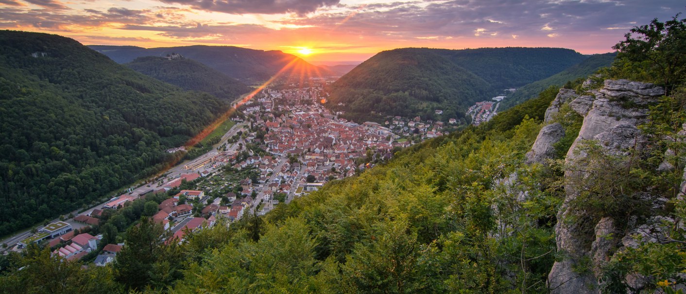 Sonnenuntergang Kunstmühlefels, © Bad Urach Tourismus