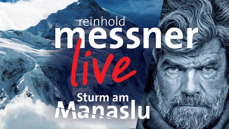 Reinhold Messner live "Sturm am Manaslu", © REISEFIBEL Reisebüro & Buchhandlung