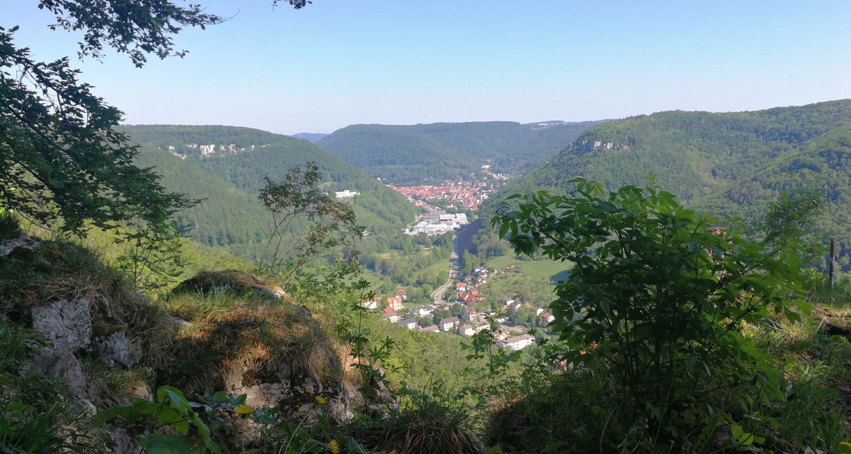 Vom Schorrenfels hat man einen tollen Blick auf Bad Urach, © Bad Urach Tourismus