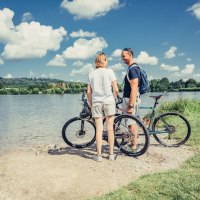 Radfahren am Starkholzbacher See, © Hohenlohe + Schwäbisch Hall Tourismus