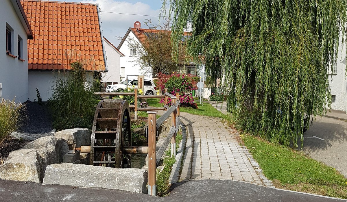 Mühlrad am Wasserkanal zur ehemaligen Getreidemühle in Mögglingen, © Remstal Tourismus e.V.