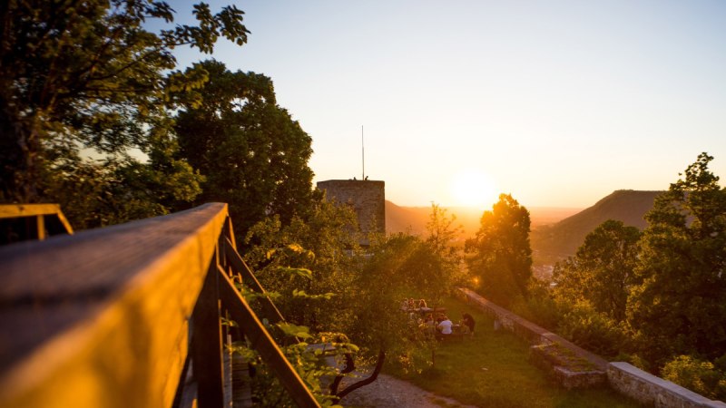 Sonnenuntergang Burgruine Helfenstein, © Landkreis Göppingen