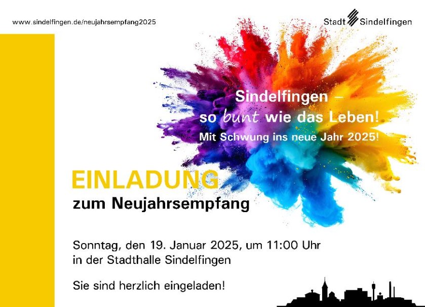 Einladung Neujahrsempfang der Stadt Sindelfingen, © © Stadt Sindelfingen