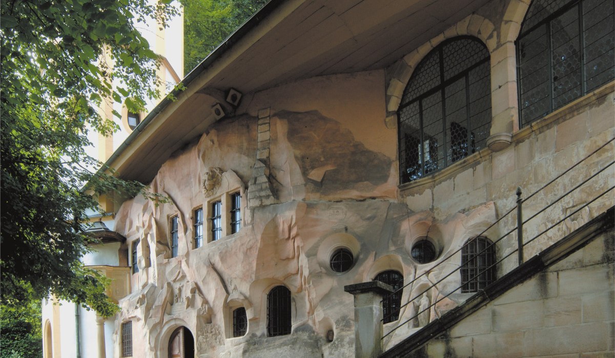 Blick auf die Felsenkapelle St. Salvator, © Foto: Walter Laible